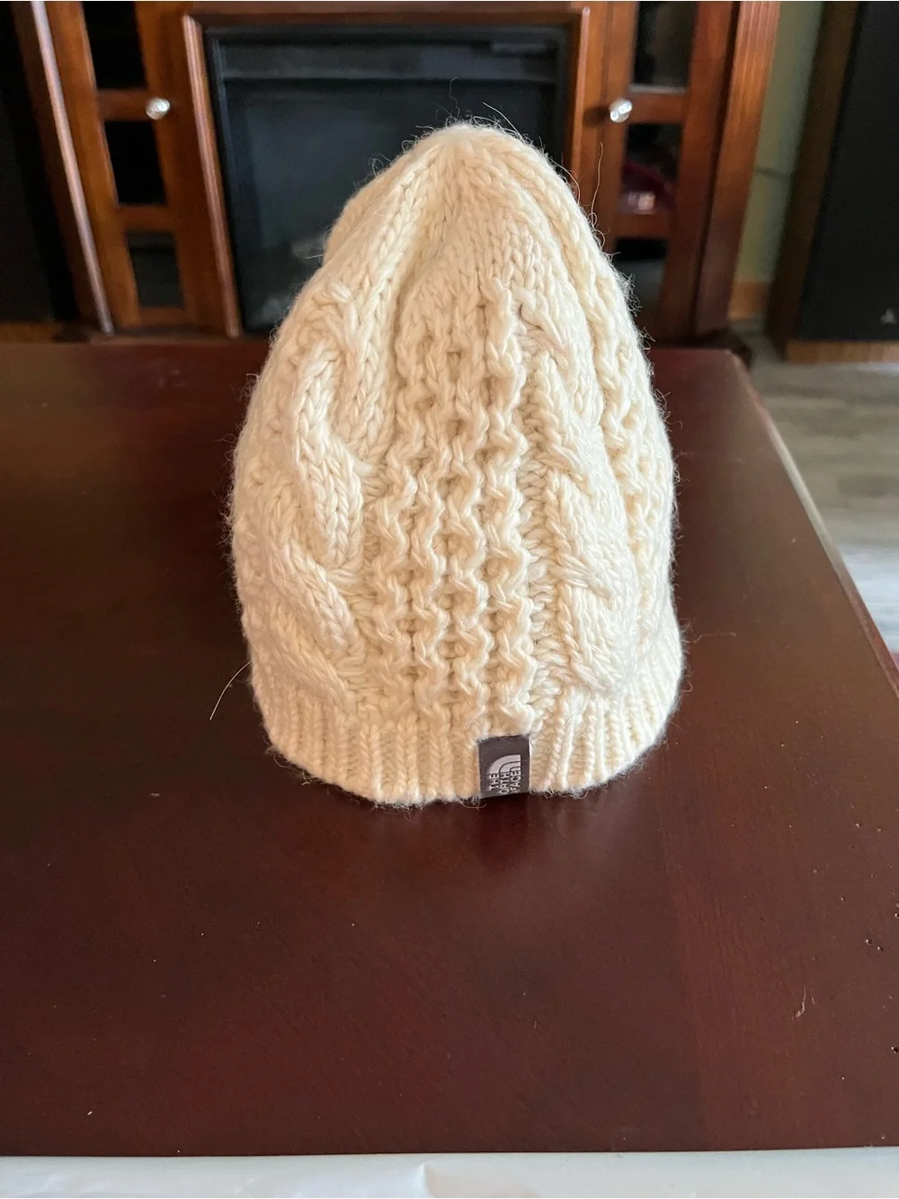 The North Face Cream Cable Knit Beanie